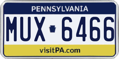 PA license plate MUX6466