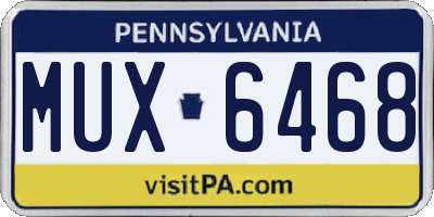 PA license plate MUX6468
