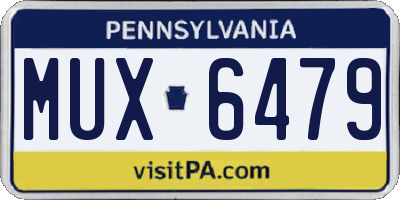 PA license plate MUX6479