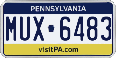 PA license plate MUX6483
