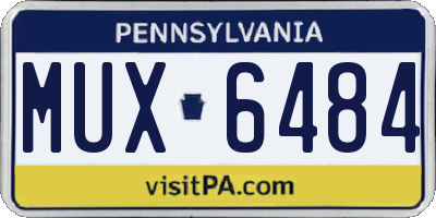 PA license plate MUX6484