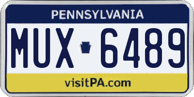 PA license plate MUX6489