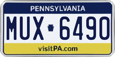 PA license plate MUX6490