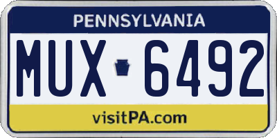 PA license plate MUX6492
