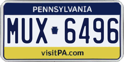 PA license plate MUX6496