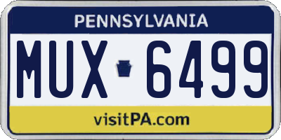 PA license plate MUX6499