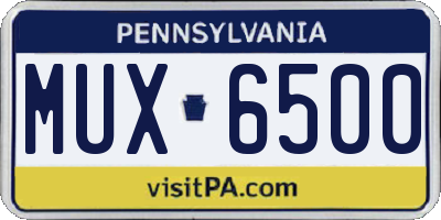 PA license plate MUX6500