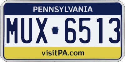 PA license plate MUX6513