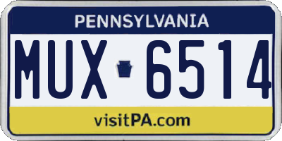 PA license plate MUX6514
