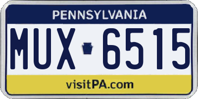 PA license plate MUX6515
