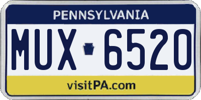 PA license plate MUX6520
