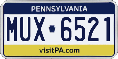 PA license plate MUX6521