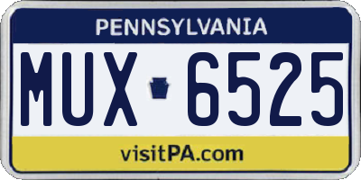 PA license plate MUX6525