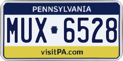 PA license plate MUX6528