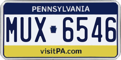 PA license plate MUX6546