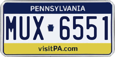 PA license plate MUX6551