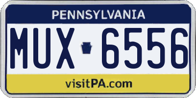 PA license plate MUX6556