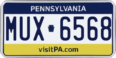 PA license plate MUX6568
