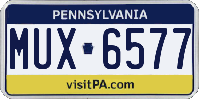 PA license plate MUX6577