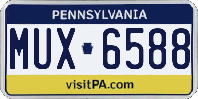 PA license plate MUX6588