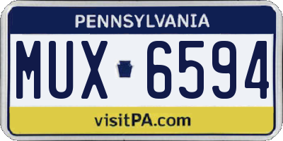 PA license plate MUX6594