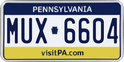 PA license plate MUX6604