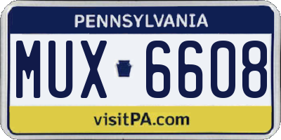 PA license plate MUX6608