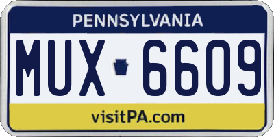 PA license plate MUX6609