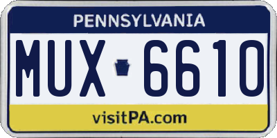 PA license plate MUX6610