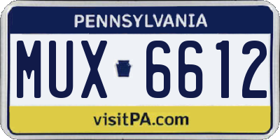 PA license plate MUX6612