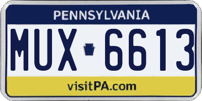 PA license plate MUX6613