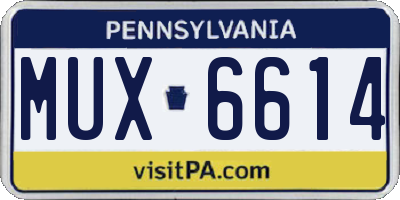 PA license plate MUX6614