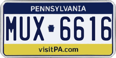 PA license plate MUX6616