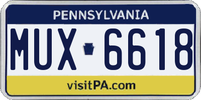 PA license plate MUX6618