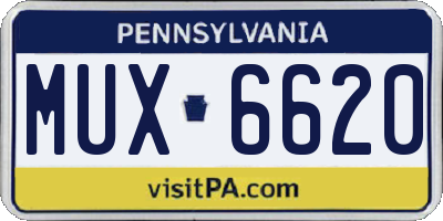 PA license plate MUX6620