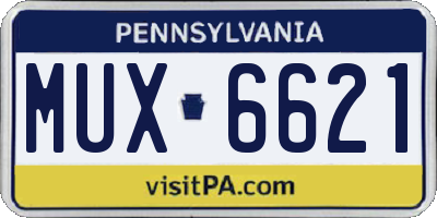 PA license plate MUX6621