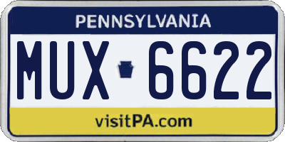 PA license plate MUX6622