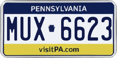 PA license plate MUX6623