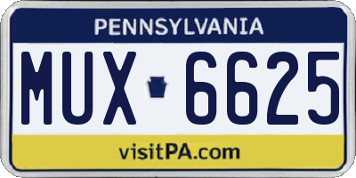 PA license plate MUX6625