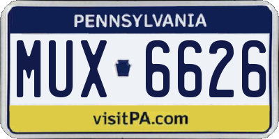 PA license plate MUX6626