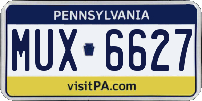 PA license plate MUX6627
