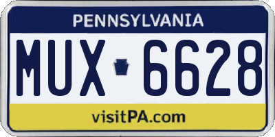 PA license plate MUX6628