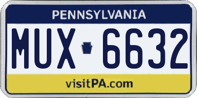 PA license plate MUX6632