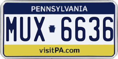 PA license plate MUX6636