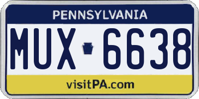 PA license plate MUX6638
