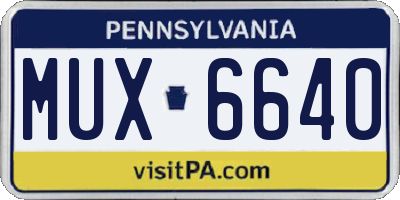 PA license plate MUX6640