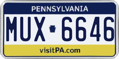 PA license plate MUX6646