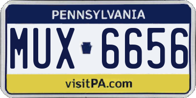 PA license plate MUX6656