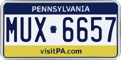 PA license plate MUX6657