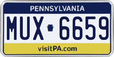 PA license plate MUX6659